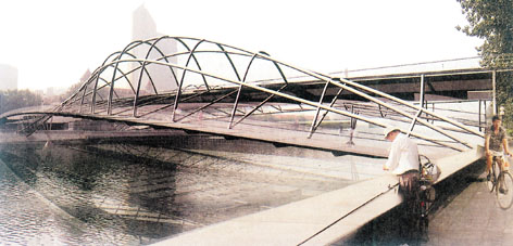 蚌埠桥,飘带揽海河(附图)-蚌埠桥