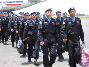 中國派駐海地第二批防暴先遣隊抵達海地(圖)