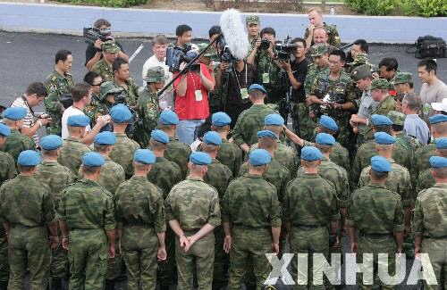 8月21日，參加過車臣戰爭的俄羅斯第76空降師中士安德烈在山東青島接受媒體採訪。