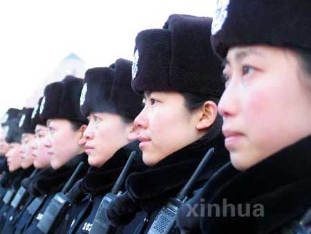 組圖：瀋陽首支外勤女交警中隊上崗