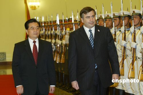 胡錦濤歡迎格魯吉亞總統提發展中格關係四建議