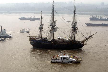 組圖：瑞典仿古木帆船哥德堡號抵達上海