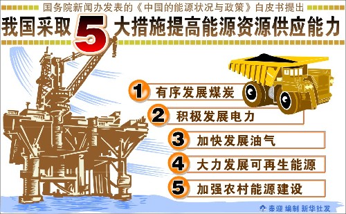 图表:我国采取5大措施提高能源资源供应能力 新华社发
