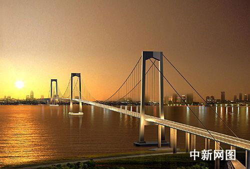 泰州長江大橋效果圖。