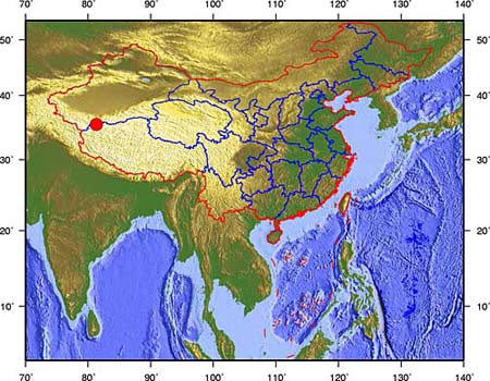 新疆策勒縣今晨發生兩次地震(圖)