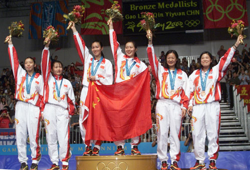 图为-悉尼奥运(27届)中国金牌榜 羽球女双中国独霸
