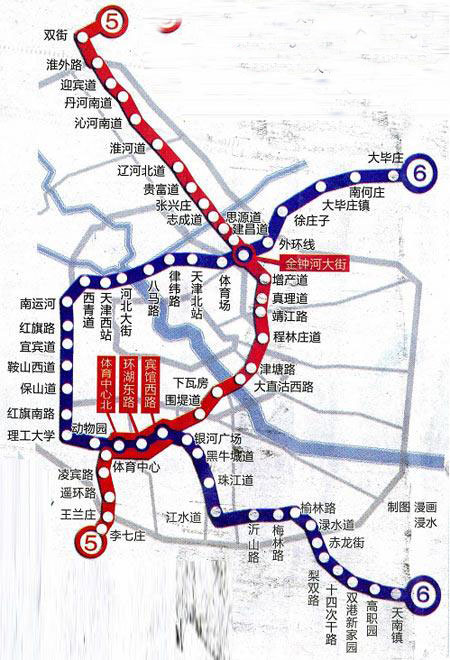 天津地鐵5、6號線規劃方案出爐