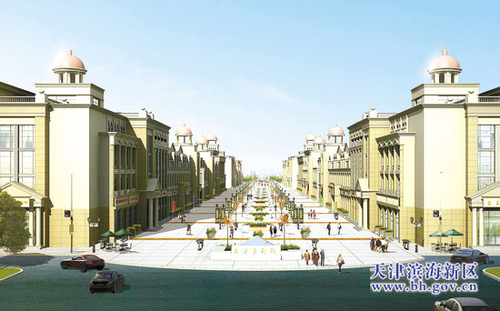 天津大港步行街市容整治启动恢复简欧建筑风格