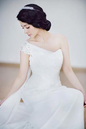 新娘婚纱 抹胸_复古味道新娘白色抹胸婚纱(2)