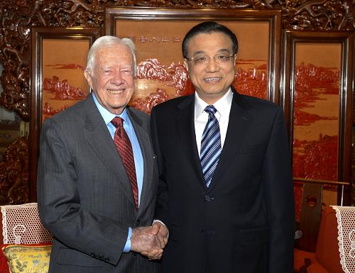2012年12月11日，國務院副總理李克強在中南海紫光閣會見美國前總統卡特。