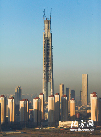 天津117突破500米 成世界第8座超500米摩天大樓