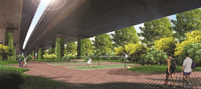 海滨大道带状公园5月底建成 建成桥下生态绿廊