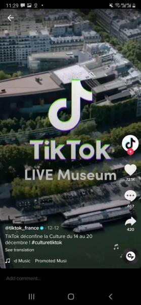 直播吸引千万次观看，TikTok助力法国文化场馆在疫情期间重获人气
