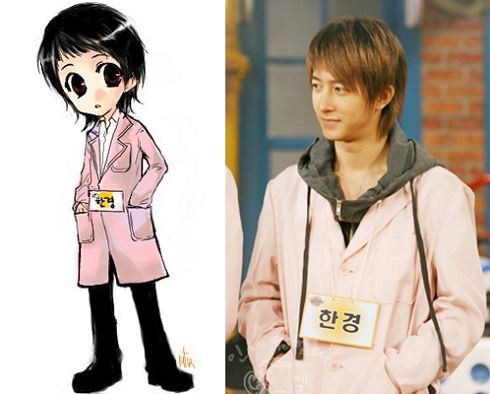 韩庚卡通版真人版对比图-韩庚,韩庚卡通版,漫画版韩庚,sj-m,sj-北方网