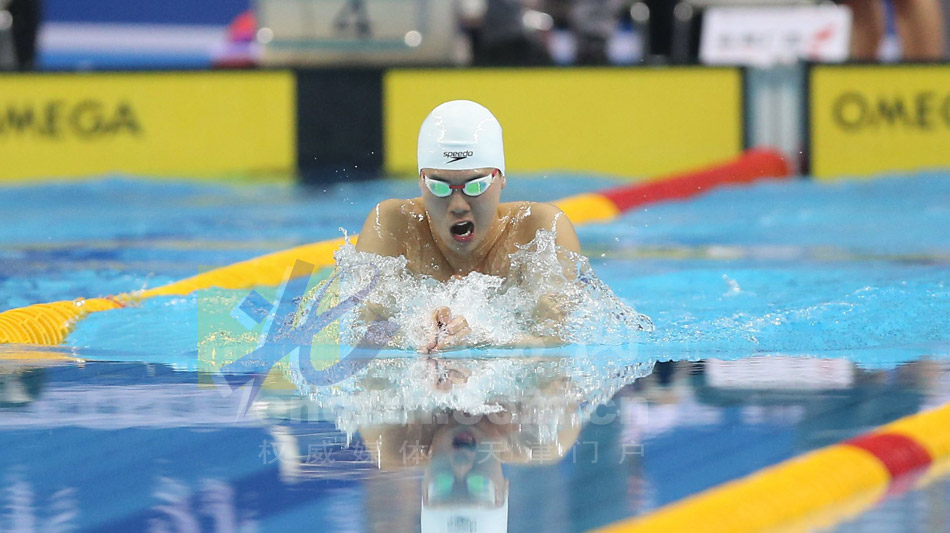 全运游泳比赛李响200米蛙泳获银牌