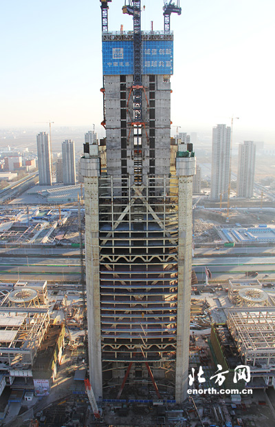 117大厦突破200米 2014年将成天津制高点