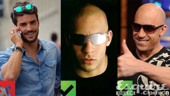 切忌小巧花哨的墨镜款式