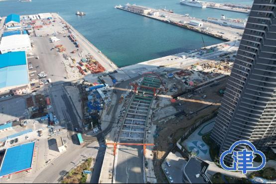历时753天大连湾海底隧道南岸陆域工程主体完工