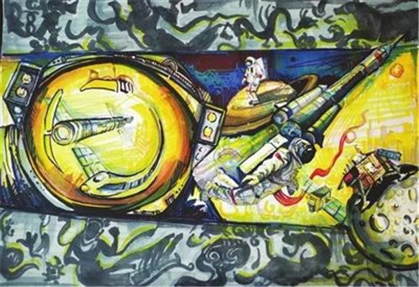 天津中学生画作走进中国空间站 "千年飞天梦"在"天宫"展出
